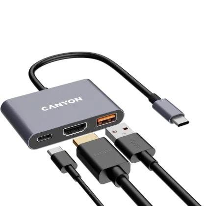 CANYON hub DS-4 3in1 USB-C Grey