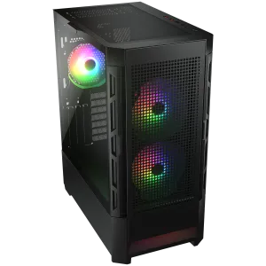 COUGAR AIRFACE RGB PC Case, Mid Tower, Black