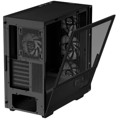 DeepCool CH560 Digital, Mid Tower, Mini-ITX/Micro-ATX/ATX/E-ATX, 1xUSB3.0, 1xType-C, 1xAudio, 3x140mm + 1x120mm Pre-Installed ARGB Fans, Tempered Glass, Mesh Panels, Dual-Status Digital Display, GPU Support Arm, Black, R-CH560-BKAPE4D-G-1