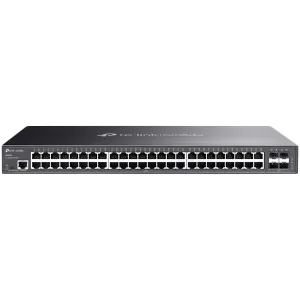 TP-Link SG3452 Omada 48-Port Gigabit L2+ Managed Switch with 4 SFP Slots, 48× Gigabit RJ45 ports and 4× Gigabit SFP slots, Static Routing, VLAN, ACL, QoS, IGMP Snooping, ERPS, Zero-TouchProvisioning, Omada APP