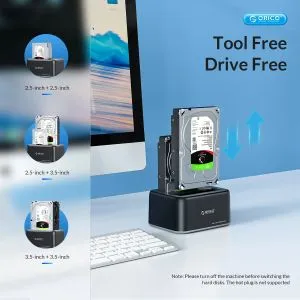 Orico Storage - HDD/SSD Dock - 2.5/3.5 inch USB-C/USB-A - 6819C3-V1