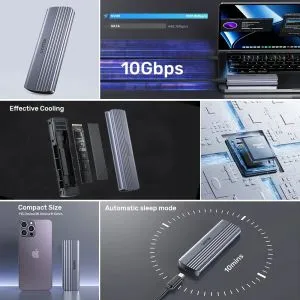 Unitek Storage - Case - M.2 NVMe M-key 10 Gbps - S1241B