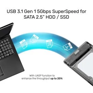 Unitek прозрачна външна кутия за диск Storage Case - DiskGuard Limpid R - 2.5 inch USB 3.0 transparent - S1103A