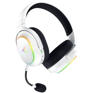 Razer Barracuda X Chroma, Gaming Headset, White, Oval Ear Cushions, 2.4 GHz Wireless / Bluetooth, Breathable Fabric with Memory Foam Cushions, Detachable Razer™ HyperClear Cardioid Mic, 7.1 Surround sound: Only available on Windows 10 64-bit (or higher)