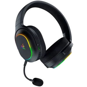 Razer Barracuda X Chroma, Gaming Headset, Black, Oval Ear Cushions, 2.4 GHz Wireless / Bluetooth, Breathable Fabric with Memory Foam Cushions, Detachable Razer™ HyperClear Cardioid Mic, 7.1 Surround sound: Only available on Windows 10 64-bit (or higher)
