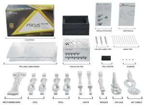 Seasonic захранване PSU ATX 3.1 750W Gold, Full Modular, PCIe 5.1 - FOCUS-GX-750-V4-WHITE