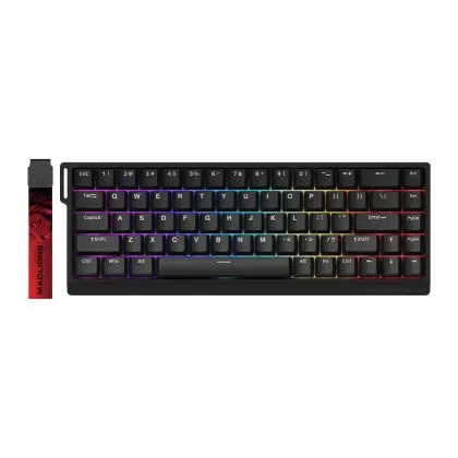 Madlions професионална геймърска механична клавиатура Professional Gaming Mechanical Keyboard MAD 68 HE RGB - 1K, Magnetic Amber Pro Switches - Black
