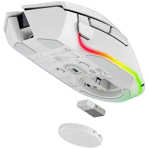 Razer Basilisk V3 Pro 35K, White, Gaming Mouse, HyperSpeed Wireless, Bluetooth, Focus Pro 35K Optical Sensor Gen-2, 35000 DPI, Configurable Razer HyperScroll Tilt Wheel, Up to 140 Hours on Razer™ HyperSpeed Wireless
