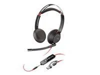 HP Poly Blackwire 5220 Stereo USB-C Headset +3.5mm Plug +USB-C/A Adapter Bulk SmartBuy