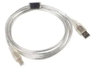 Cablu Lanberg USB-A (M) -> USB-B (M) 2.0 cablu 1.8m, ferita transparenta
