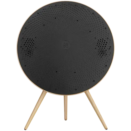Beosound A9 5th Gen Speaker Gold Tone (Back Sand/Cover Golden/Legs White Oak)