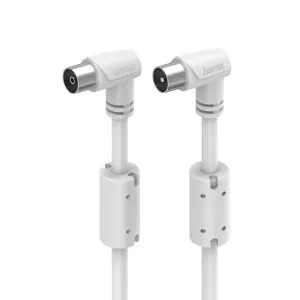 Hama Antenna Cable, Coax Plug - Coax Socket, 90°, 1.5 m, 90 dB