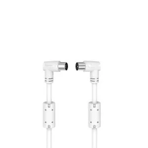 Hama Antenna Cable, Coax Plug - Coax Socket, 90°, 1.5 m, 90 dB