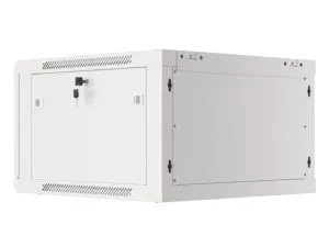 Комуникационен шкаф Lanberg rack cabinet 19" wall-mount 6U/600x600 for self-assembly with metal door grey (flat pack)