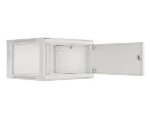 Комуникационен шкаф Lanberg rack cabinet 19" wall-mount 6U/600x600 for self-assembly with metal door grey (flat pack)