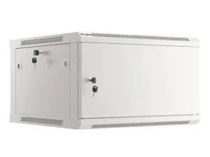 Комуникационен шкаф Lanberg rack cabinet 19" wall-mount 6U/600x600 for self-assembly with metal door grey (flat pack)