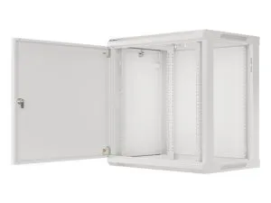 Комуникационен шкаф Lanberg rack cabinet 19" wall-mount 12U/600x450 for self-assembly with metal door grey (flat pack)