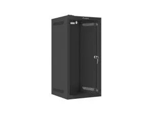 Комуникационен шкаф Lanberg rack cabinet 10" wall-mount 12U/280x310 (flat pack) with glass door black