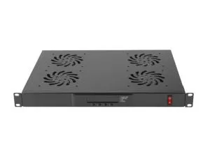 Аксесоар Lanberg 19" fan unit / ventilation panel with lcd 4 fans + thermostat, 230V, black