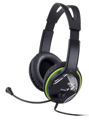 Genius Headset HS-400A - 3.5 mm, Mic, Black/Green