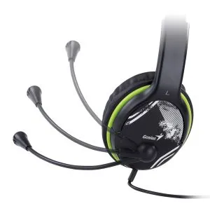 Genius Headset HS-400A - 3.5 mm, Mic, Black/Green
