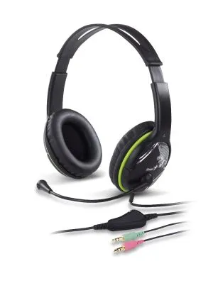 Genius Headset HS-400A - 3.5 mm, Mic, Black/Green