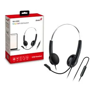 Genius слушалки с микрофон Headset HS-220U - AI, USB-C, Mic, Black