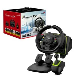 Genius Racing Wheel with pedals SpeedMaster X2 - Gear shifter, Pedals, Dual-motor vibration