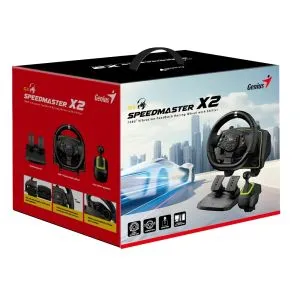 Genius Racing Wheel with pedals SpeedMaster X2 - Gear shifter, Pedals, Dual-motor vibration
