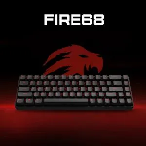 Madlions Professional Gaming Mechanical Keyboard FIRE 68 RGB - 8K, Gateron Dual-Rail Magnetic Switches [Linear], RGB - Black