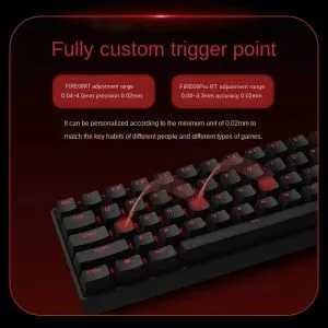 Madlions Professional Gaming Mechanical Keyboard FIRE 68 RGB - 8K, Gateron Dual-Rail Magnetic Switches [Linear], RGB - Black