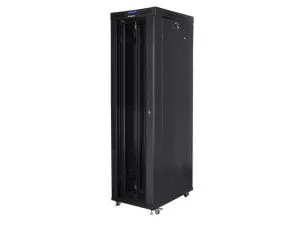 Комуникационен шкаф Lanberg rack cabinet 19" free-standing 47U/800x1000 (flat pack) with glass door lcd black v2