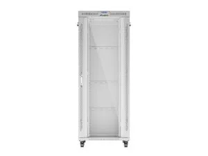 Комуникационен шкаф Lanberg rack cabinet 19" free-standing 42U/800x1000 (flat pack) with glass door lcd grey v2