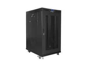 Комуникационен шкаф Lanberg rack cabinet 19" free-standing 22U/800x1000 (flat pack) with mesh door lcd black v2