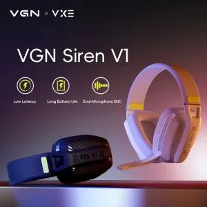 VGN безжични геймърски слушалки Wireless Gaming Headphones - SIREN V1 White - Bluetooth 5.3, 2.4G