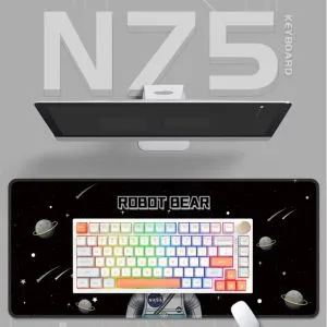 VGN професионална геймърска механична клавиатура Professional Gaming Mechanical Keyboard N75 RGB Caribbean Blue - Power Purple Switches [Tactile]