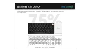 VGN професионална геймърска механична клавиатура Professional Gaming Mechanical Keyboard N75 RGB Caribbean Blue - Power Purple Switches [Tactile]