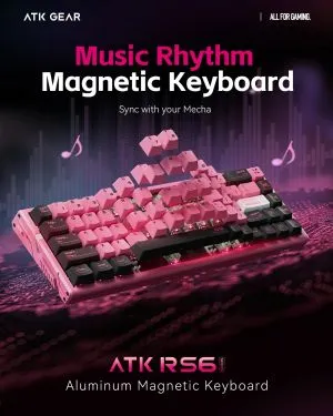 ATK професионална геймърска механична клавиатура Professional Gaming Mechanical Keyboard RS6 - 8K, Gateron Jade Pro Switches [Linear] - White
