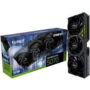 PALIT GeForce RTX 5070 GamingPro 12GB GDDR7 192 bit, 1x HDMI 2.1b, 3x DP 2.1b, 3 Fan, 1x 16-pin pwr connector, 650W, board size 331.9 x 127.1 x 60 mm, NE75070019K9-GB2050A