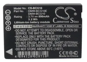 Camera Battery for Panasonic 3.7V 890mAh DMW-BCG10 Cameron Sino