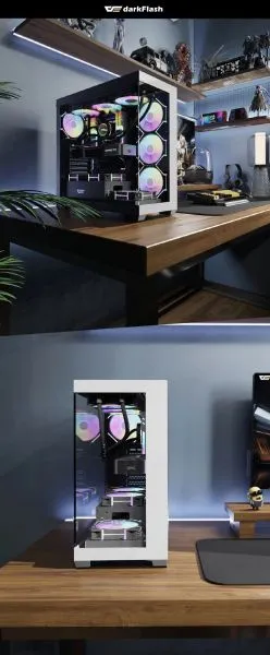 Darkflash кутия Case ATX - DS900 White - USB-C