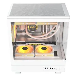 Darkflash Case mATX - DB330M White - Reversed fans included