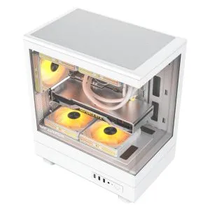 Darkflash Case mATX - DB330M White - Reversed fans included