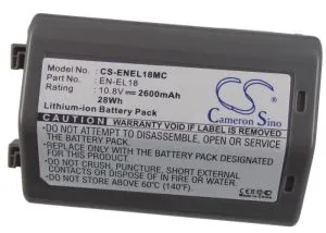Camera Battery for NIKON D4,D5,D500,D800  EN-EL18MC  10.8V 2600mAh  LiIon   Cameron Sino