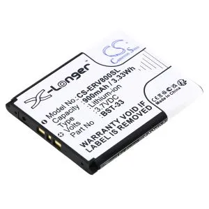 Mobile battery  Sony Z800, G700, K800i, Z750 BST-33 LiIon  3,7V 900 mA Cameron Sino
