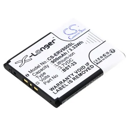 Mobile battery  Sony Z800, G700, K800i, Z750 BST-33 LiIon  3,7V 900 mA Cameron Sino