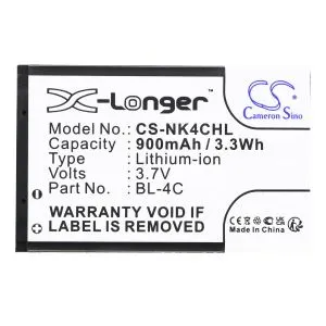 Mobile battery for  NOKIA 6100, 6200, 107, 108  BL-4C  LiIon 3,7V 900mAh CAMERON SINO