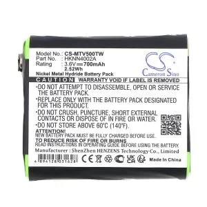 Camera Battery for Two-Way Radio  Motorola EM1000.T5300, T800 1532/4002A NIMH  3,6V 700mA Cameron Sino