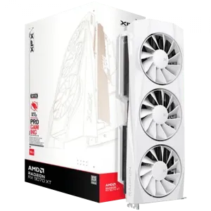 XFX Quicksilver AMD Radeon RX 9070XT White Gaming Edition with 16GB GDDR6 HDMI 3xDP, AMD RDNA 4
