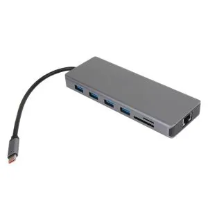 VCom Docking Station USB-C 13-in-1 - CU4706 - HDMI x 2, DP, USB3.0 x 3, USB-C, USB2.0, RJ45, SD/TF, PD100W, Audio, L-Shape USB-C